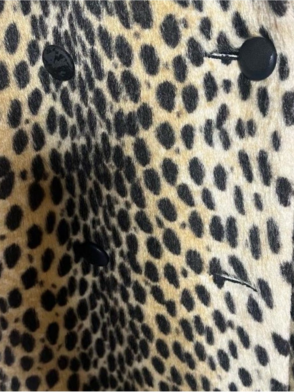 VINTAGE 1960s Faux Leopard Fur Swing Coat Size M/L - Picture 5 of 9